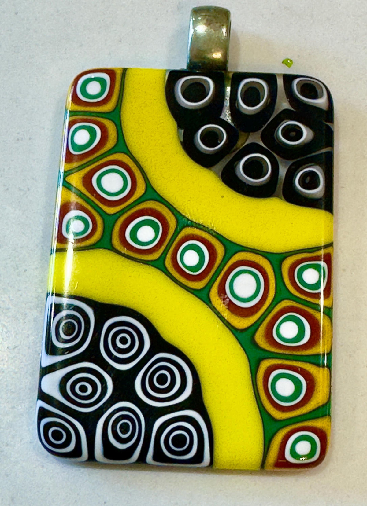Ercole Moretti Murano Glass Pendant, Rectangular Choice: Yellow or Blue