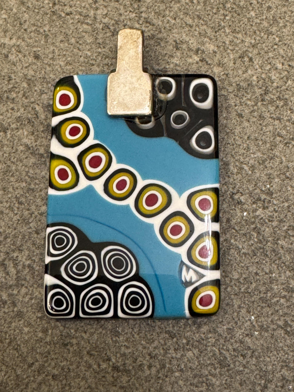 Ercole Moretti Murano Glass Pendant, Rectangular Choice: Yellow or Blue