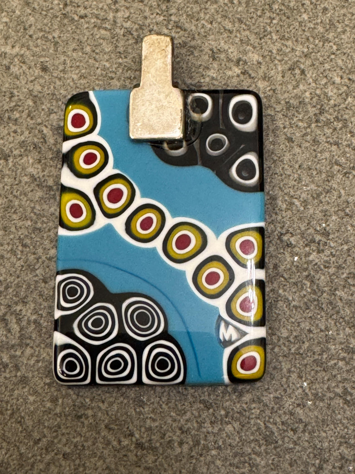 Ercole Moretti Murano Glass Pendant, Rectangular Choice: Yellow or Blue