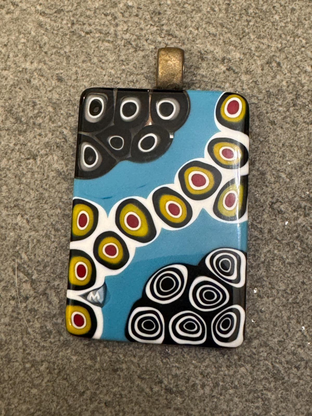 Ercole Moretti Murano Glass Pendant, Rectangular Choice: Yellow or Blue