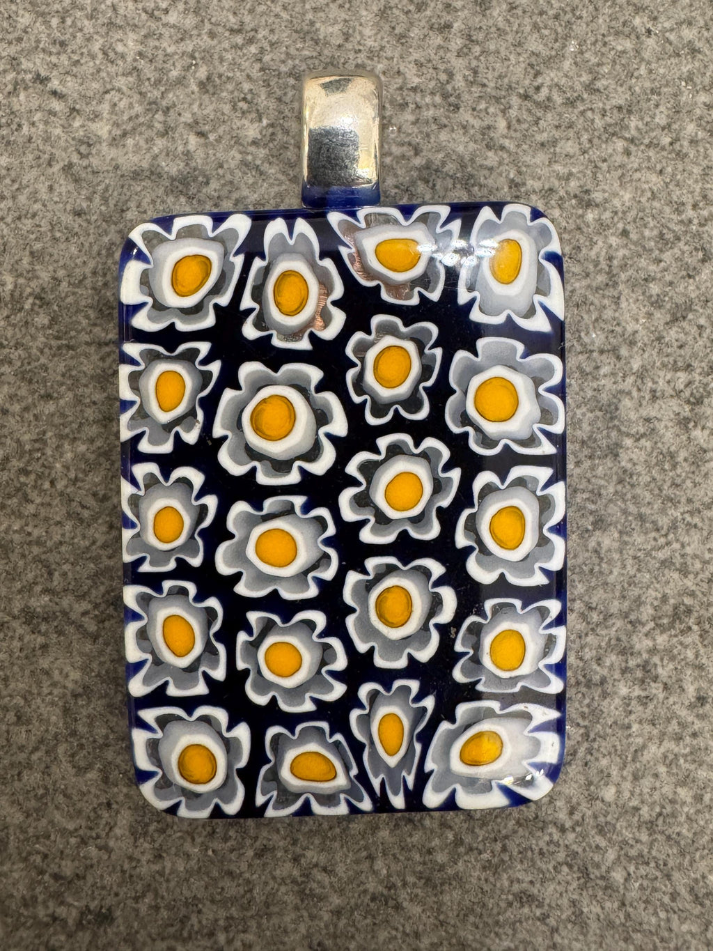 Ercole Moretti Rectangular Pendant-Choice of Black Rectangular or Blue with White