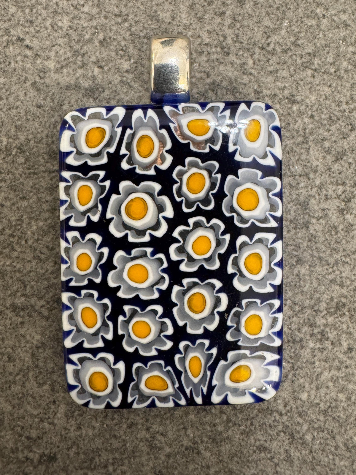 Ercole Moretti Rectangular Pendant-Choice of Black Rectangular or Blue with White