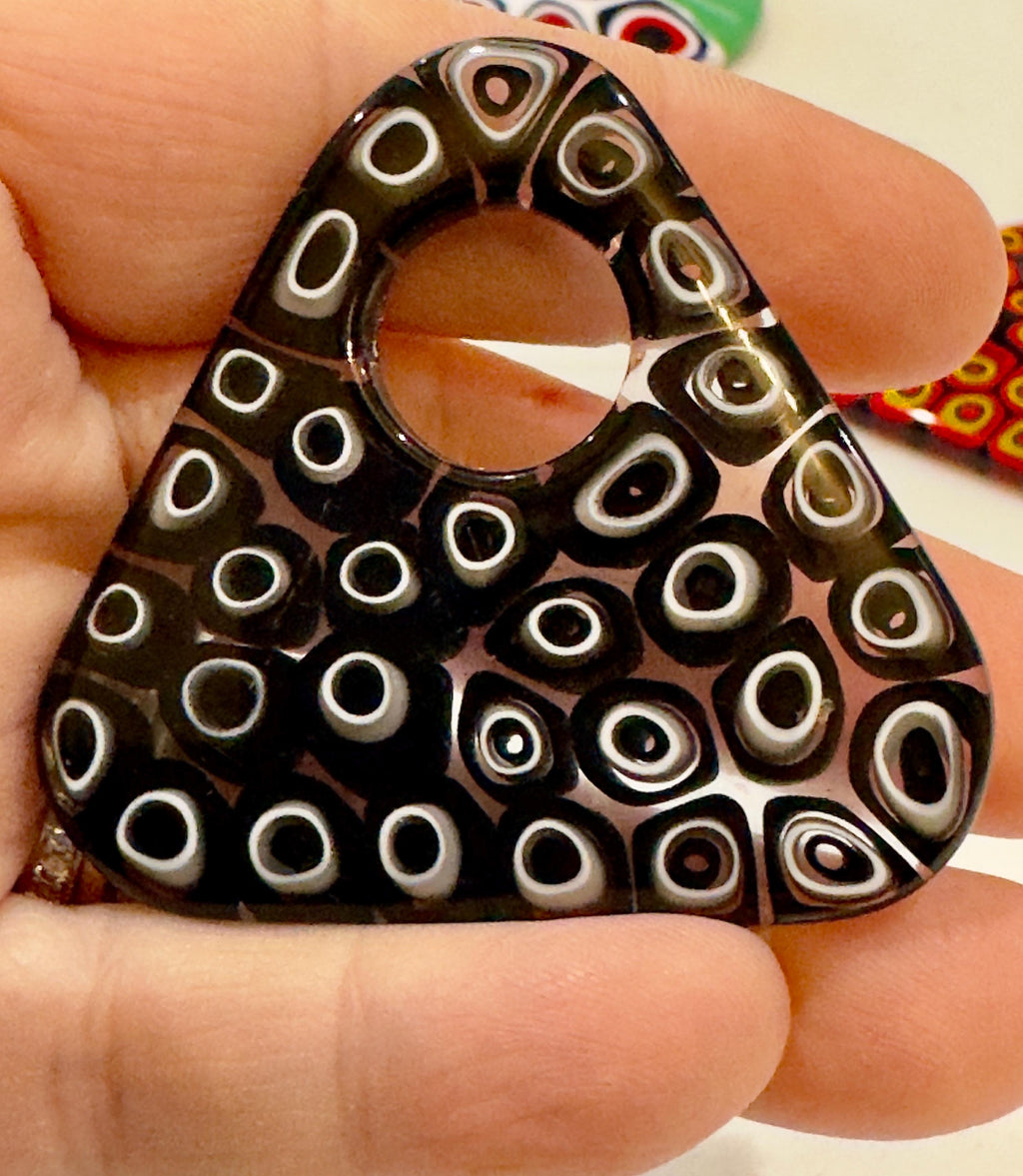 Ercole Moretti Large Triangular Pendant-Choice of Vibrant Red, Black or White