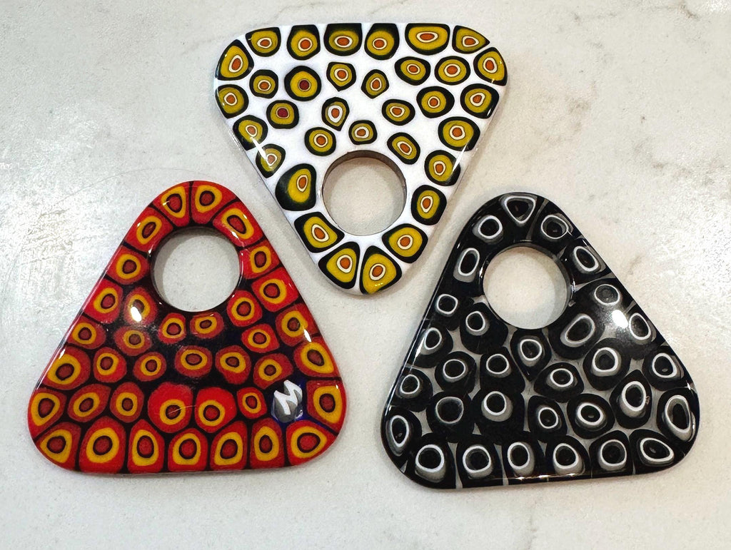 Ercole Moretti Large Triangular Pendant-Choice of Vibrant Red, Black or White