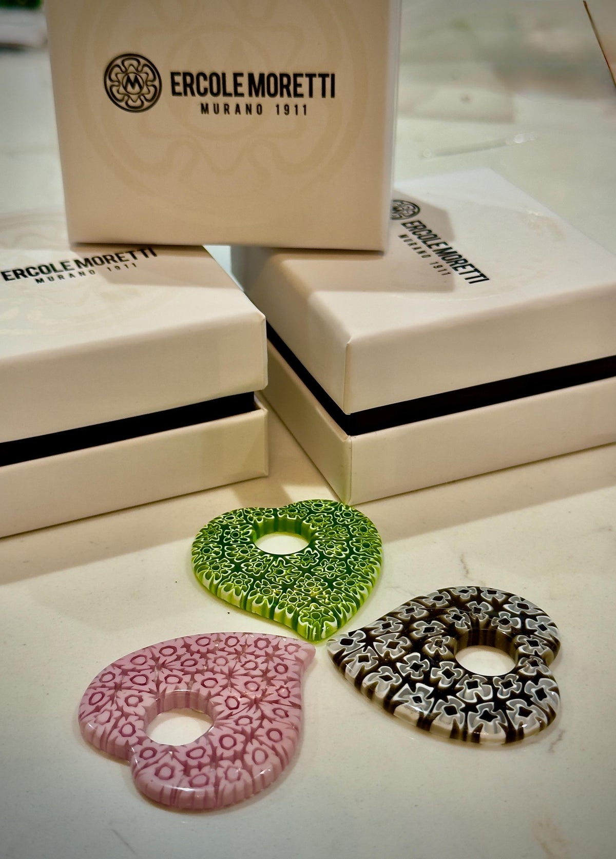 Ercole Moretti Heart Pendant-Choice of Vibrant Pink, Black or Green