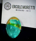 Ercole Moretti VINTAGE Uncirculated Oval Ring in Iridescent Golden, Warm Brownish Gold, Iridescent Lavender on Silvery Adjustable Bands
