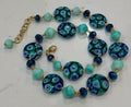 Iridescent Green Murano Millefiori Necklace, Ercole Moretti Beads
