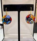 Handmade Sterling Silver Millefiori Beaded Earrings, Ercole Moretti