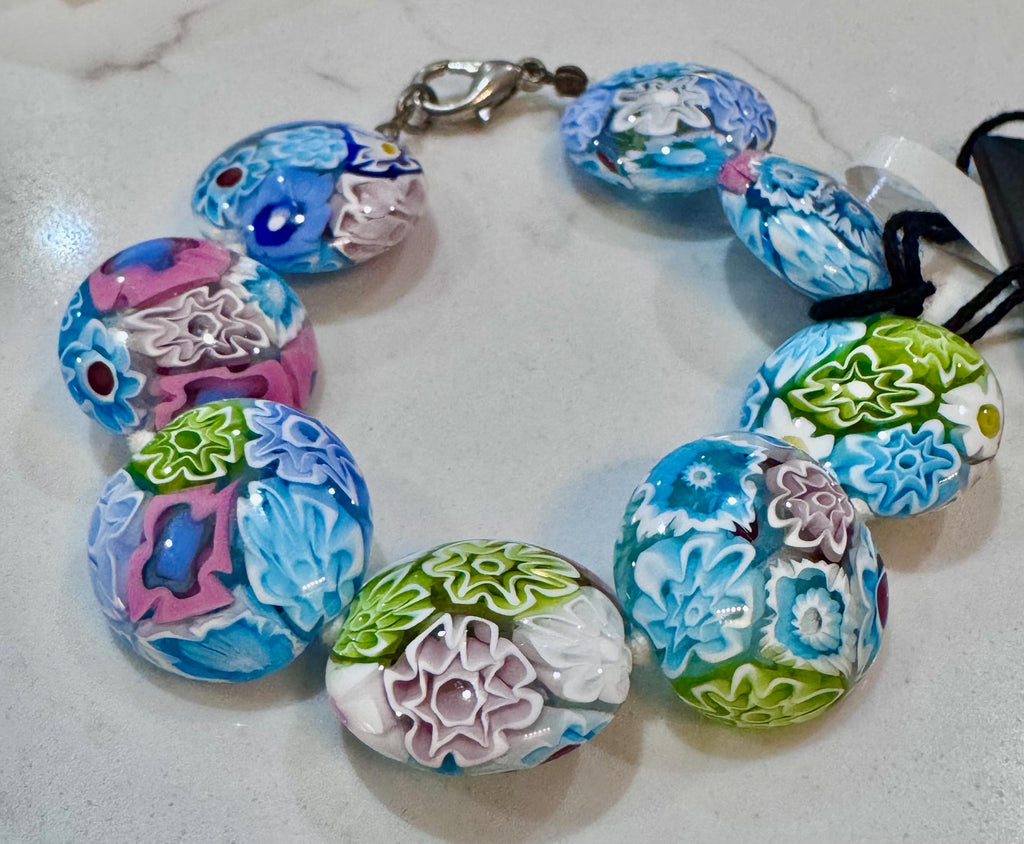 Ercole Moretti Coin Beaded Bracelet in Spring Colors