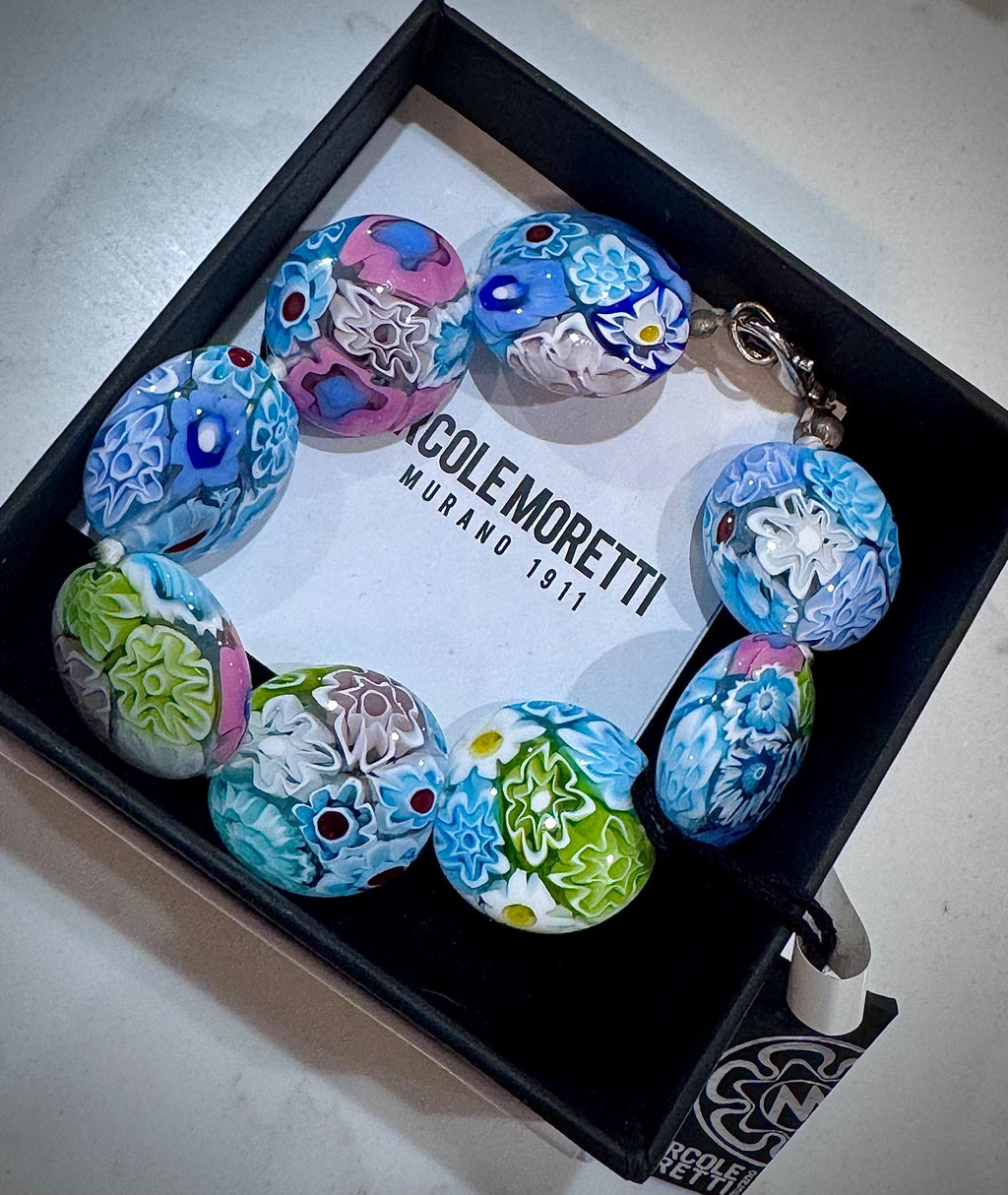 Ercole Moretti Coin Beaded Bracelet in Spring Colors