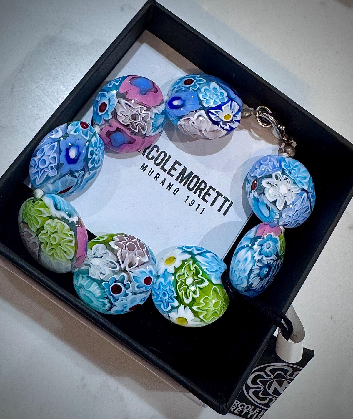 Ercole Moretti Coin Beaded Bracelet in Spring Colors