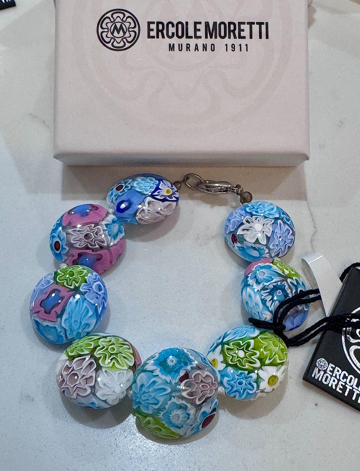 Ercole Moretti Coin Beaded Bracelet in Spring Colors