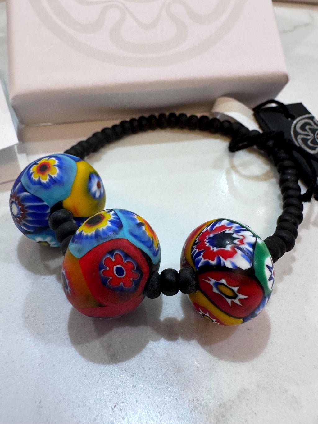 Stretchy Ercole Moretti Beaded Bracelet in Traditional Flagship Bead in Rounds
