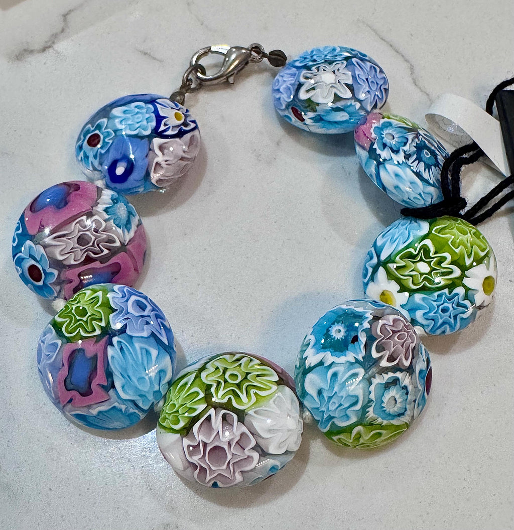 Ercole Moretti Coin Beaded Bracelet in Spring Colors