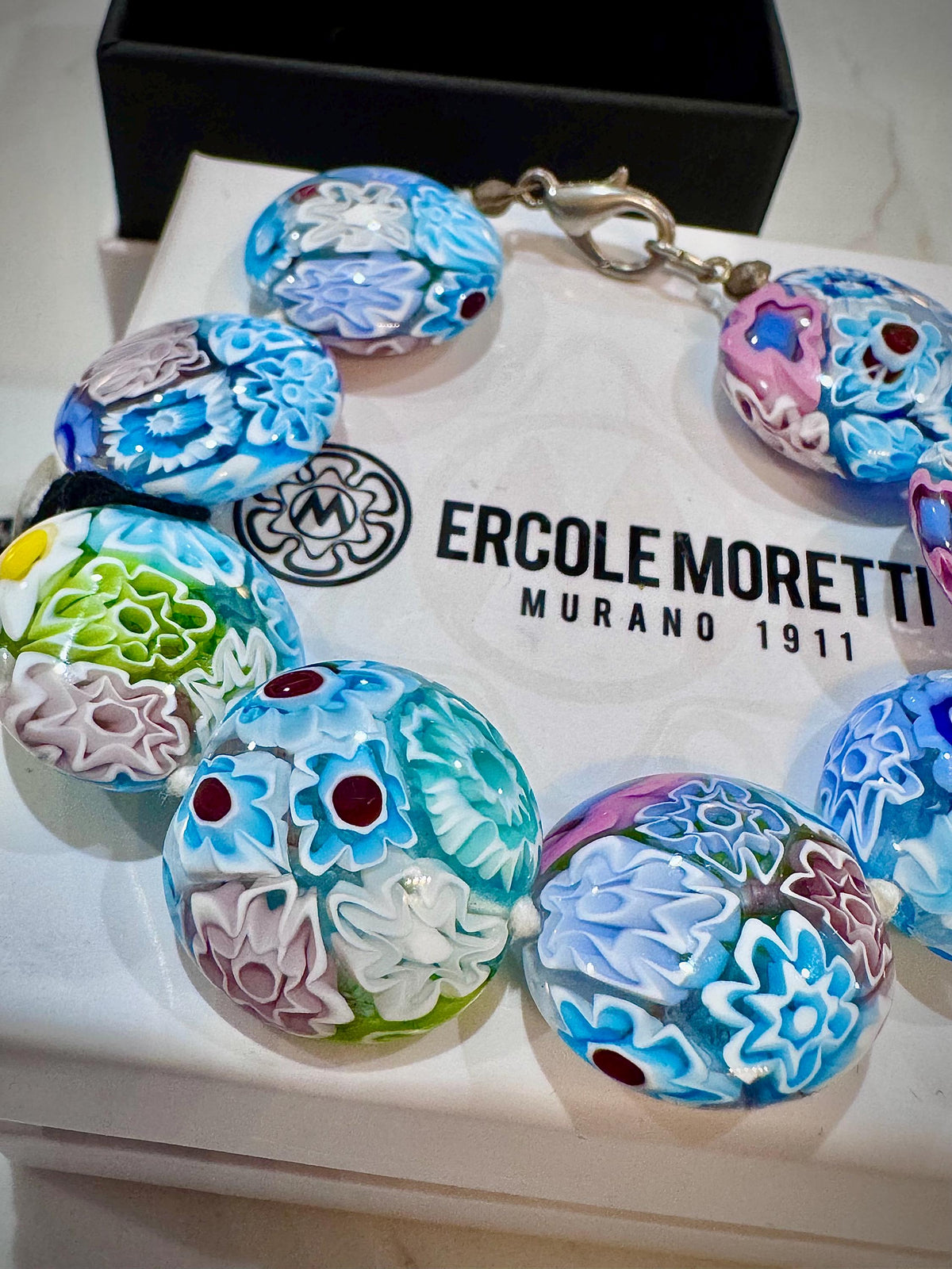 Ercole Moretti Coin Beaded Bracelet in Spring Colors