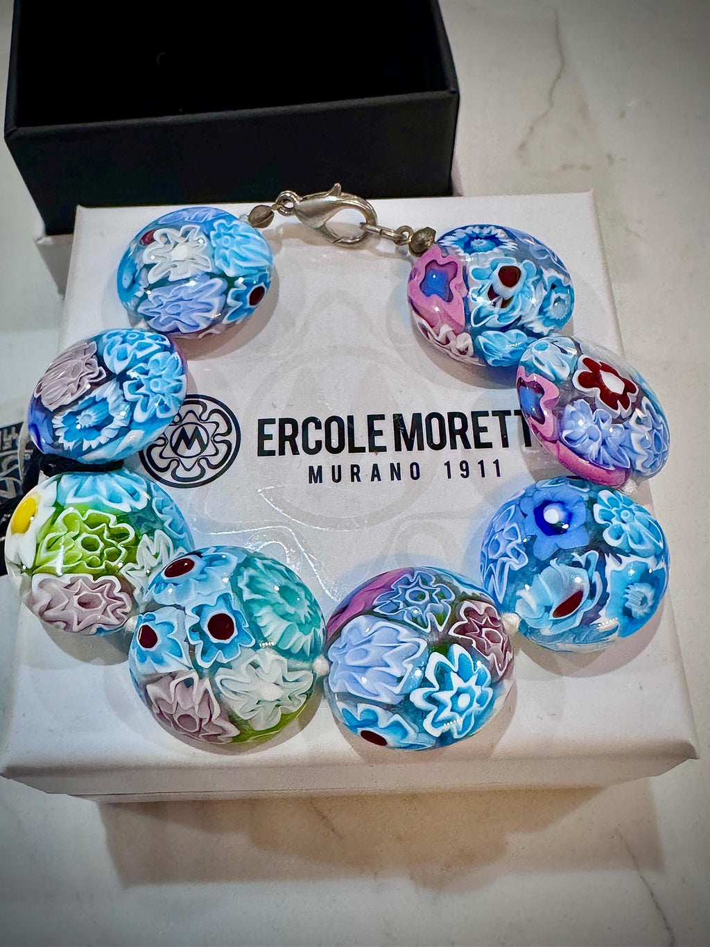 Ercole Moretti Coin Beaded Bracelet in Spring Colors
