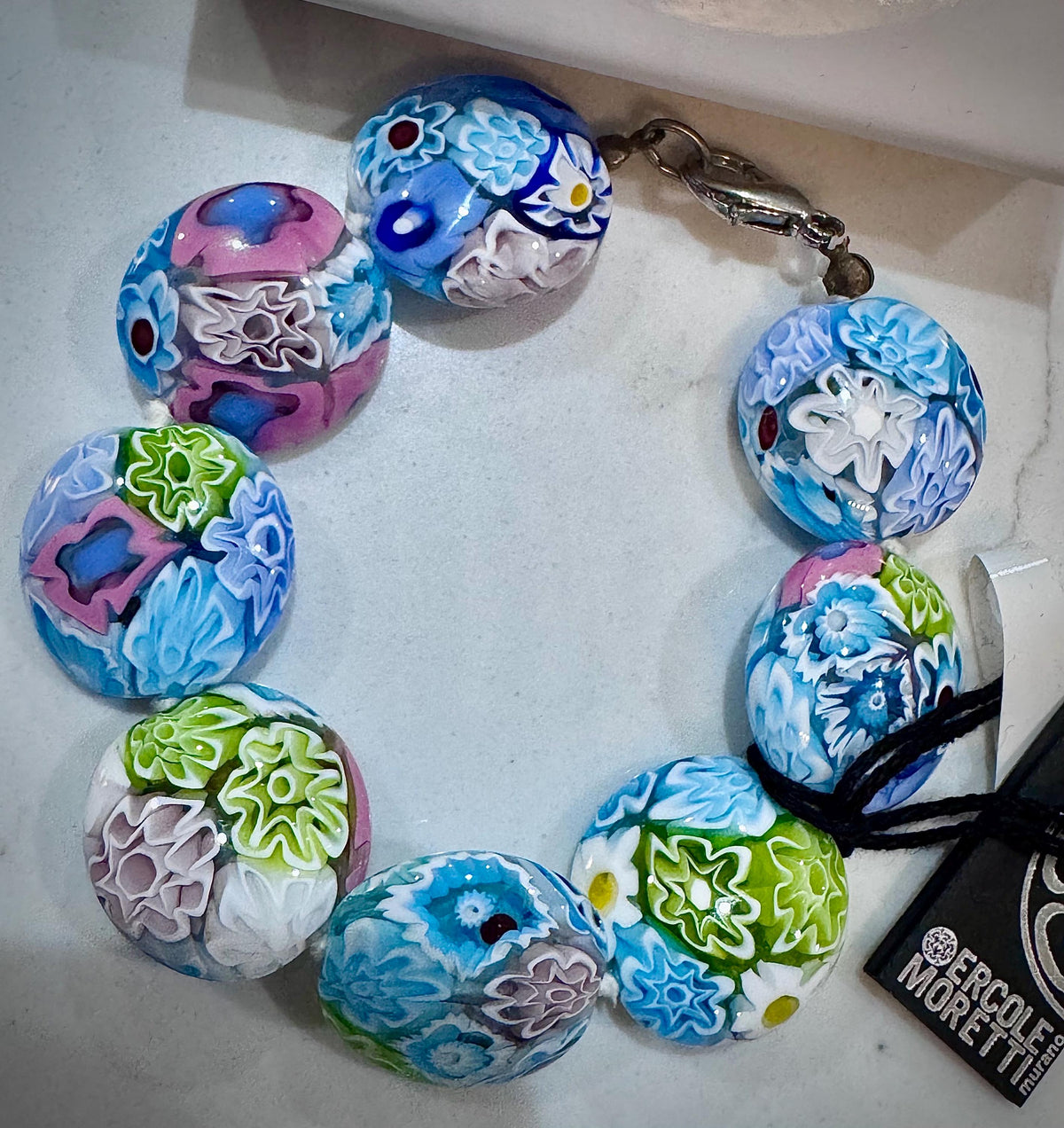 Ercole Moretti Coin Beaded Bracelet in Spring Colors