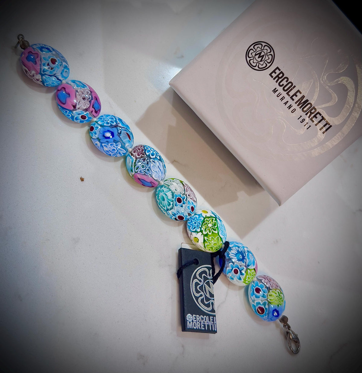 Ercole Moretti Coin Beaded Bracelet in Spring Colors