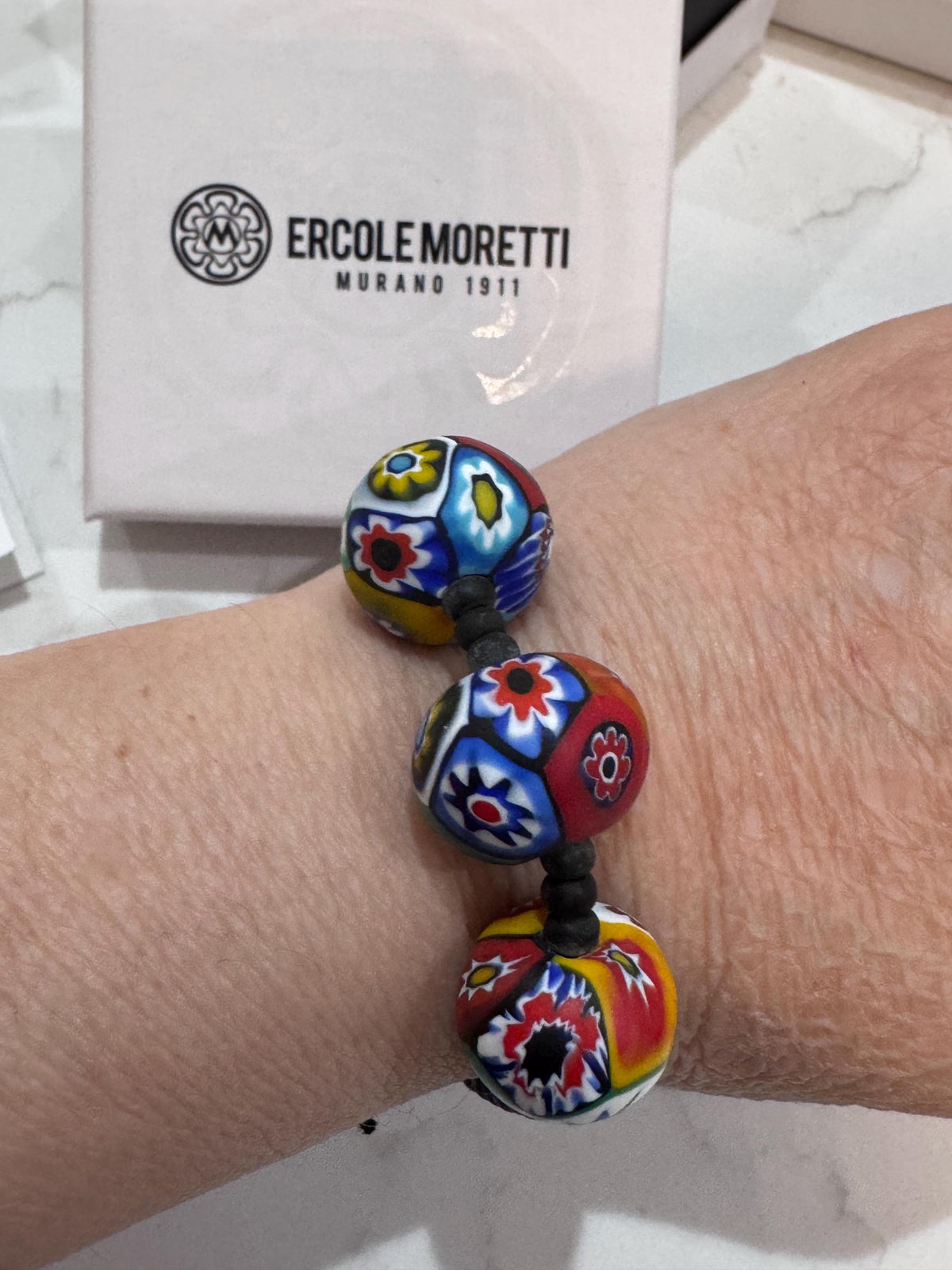 Stretchy Ercole Moretti Beaded Bracelet in Traditional Flagship Bead in Rounds