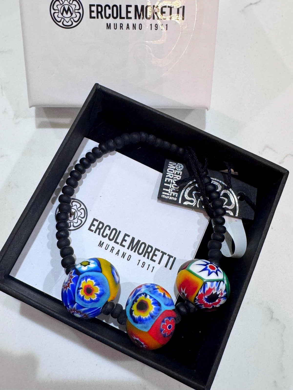Stretchy Ercole Moretti Beaded Bracelet in Traditional Flagship Bead in Rounds