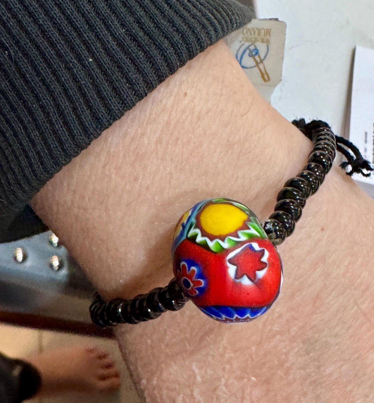 Stretchy Ercole Moretti Single Beaded Bracelet in Traditional Flagship Pattern in Round