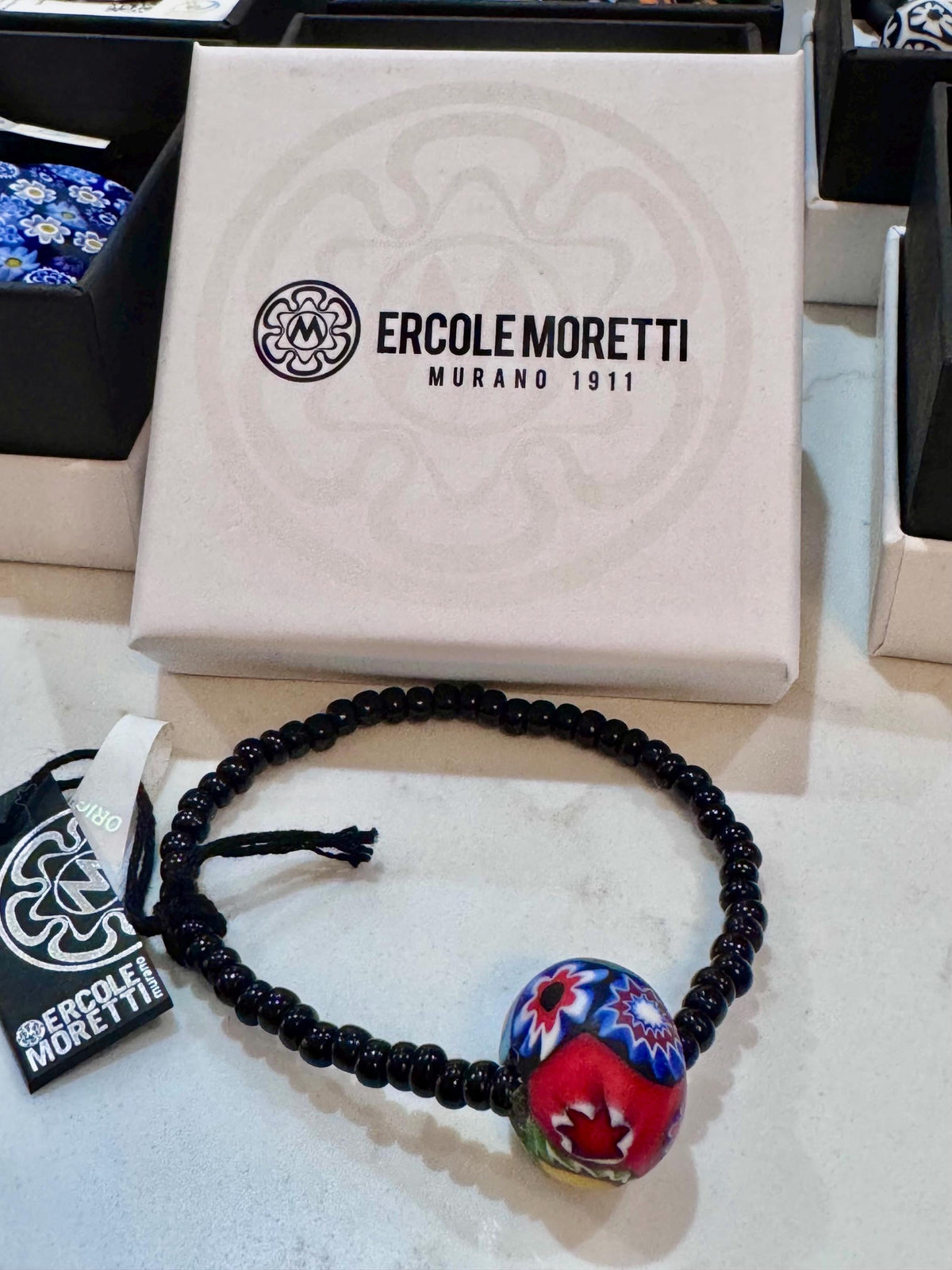 Stretchy Ercole Moretti Single Beaded Bracelet in Traditional Flagship Pattern in Round