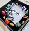 Ercole Moretti Beaded Bracelet Multi Colored French Ribbon Bead