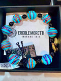 Ercole Moretti Beaded Bracelet Torquoise French Ribbon Bead