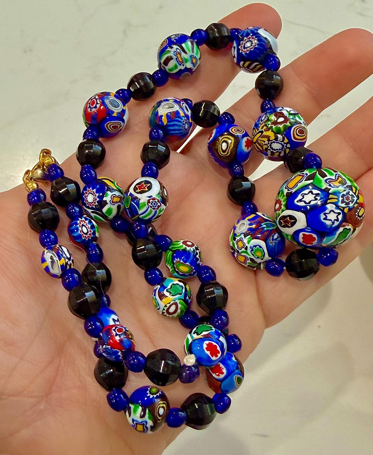 Vintage Art Deco Murano Glass Bead Necklace