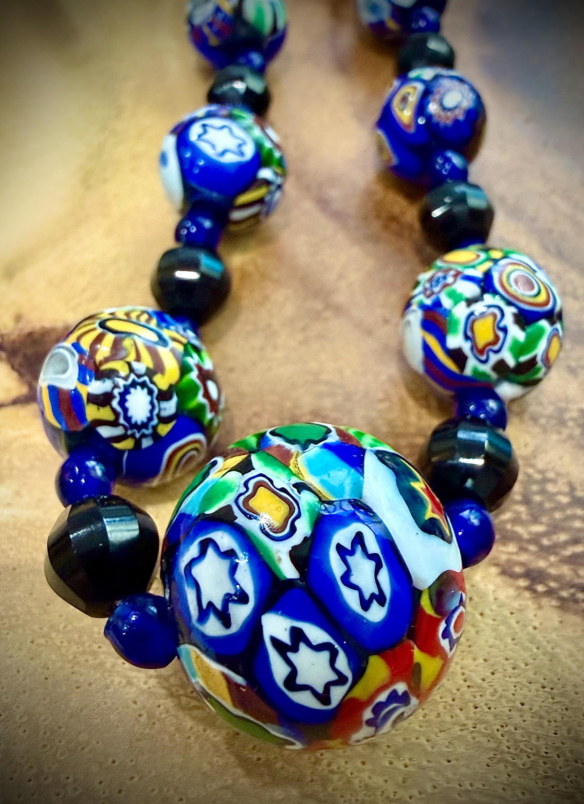 Vintage Art Deco Murano Glass Bead Necklace