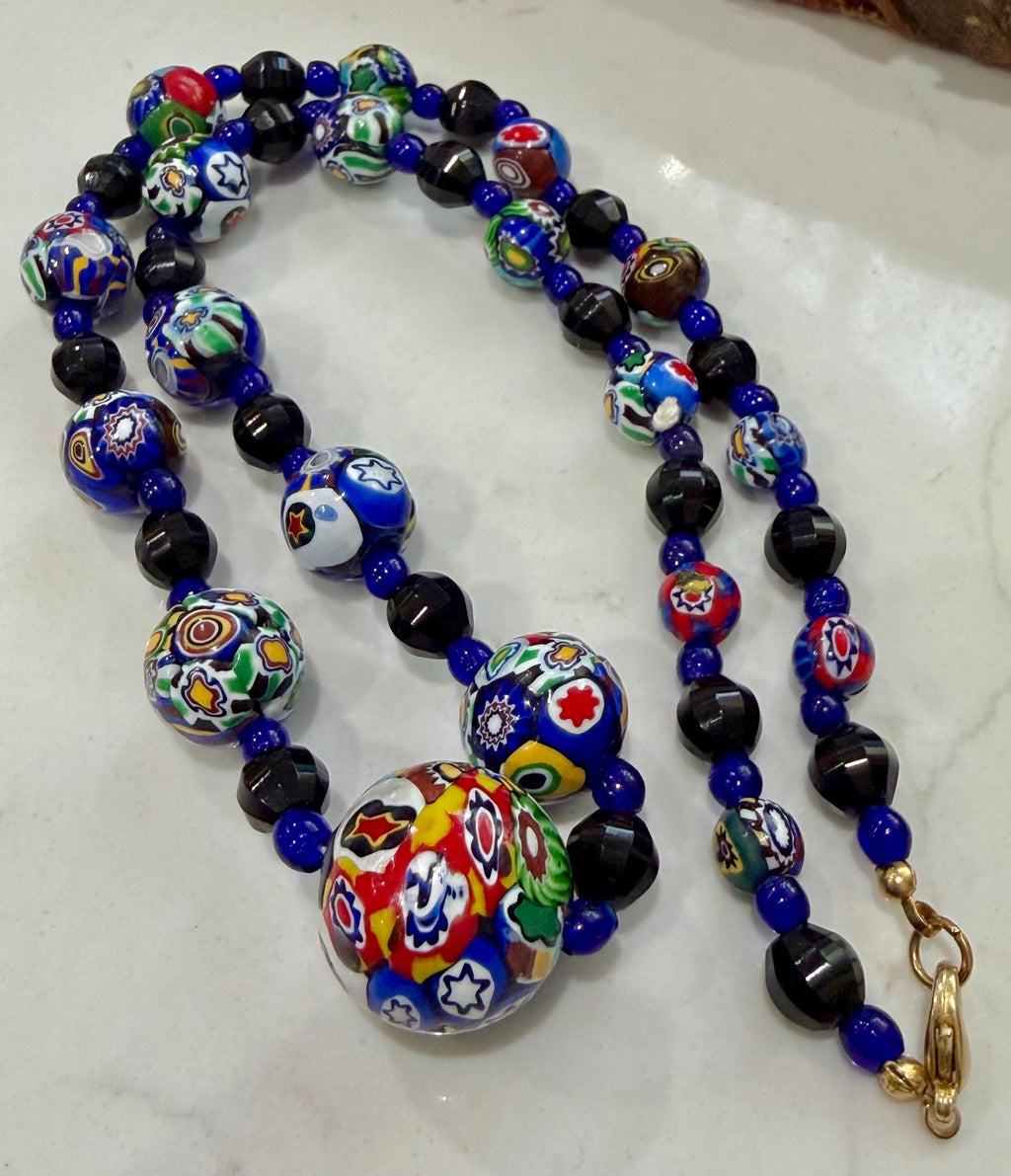 Vintage Art Deco Murano Glass Bead Necklace