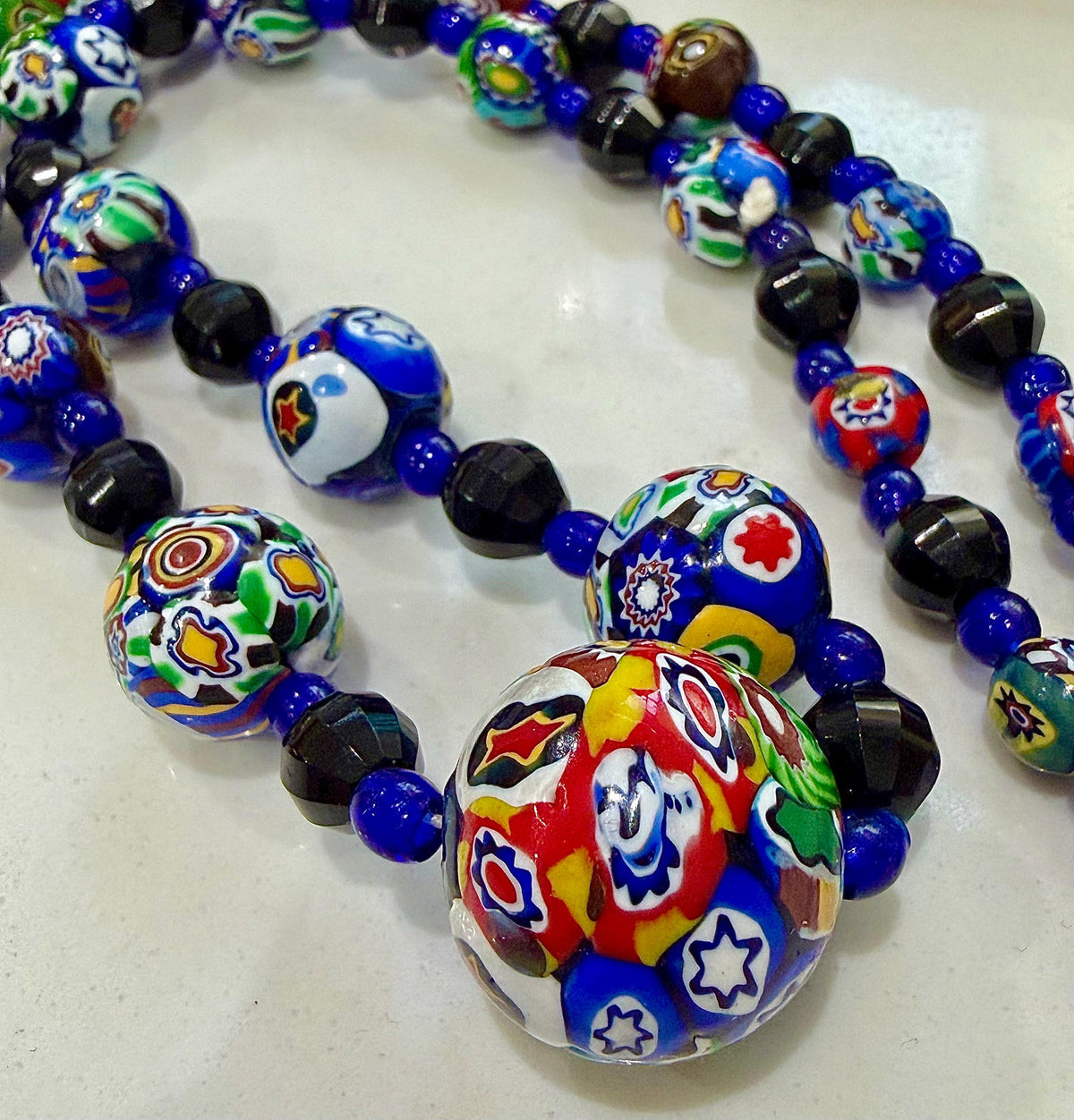Vintage Art Deco Murano Glass Bead Necklace