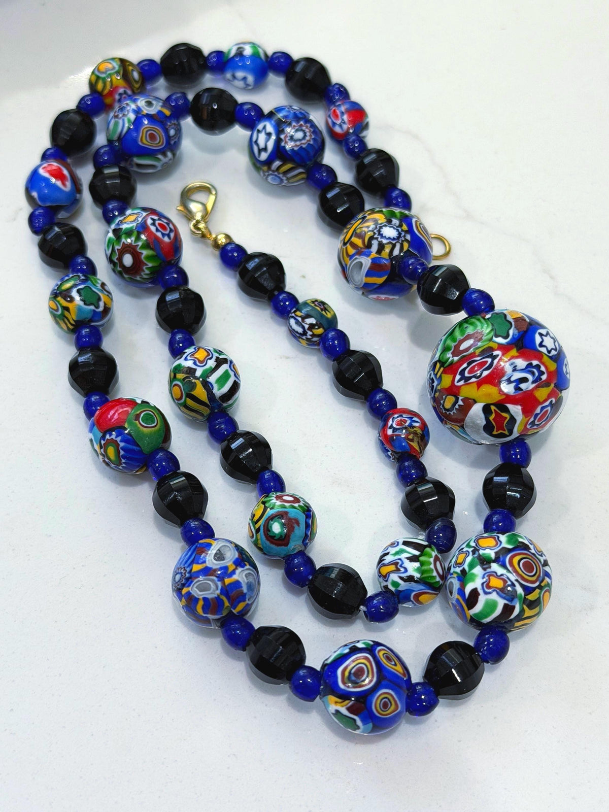 Vintage Art Deco Murano Glass Bead Necklace