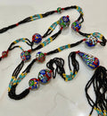 LONG Art Deco Flapper Vintage Murano Millefiori Murano Glass Beaded Necklace 34”