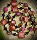 Rosario Leonardi Murano Glass Necklace: Iridescent Lavender, Pink Special Order Beads