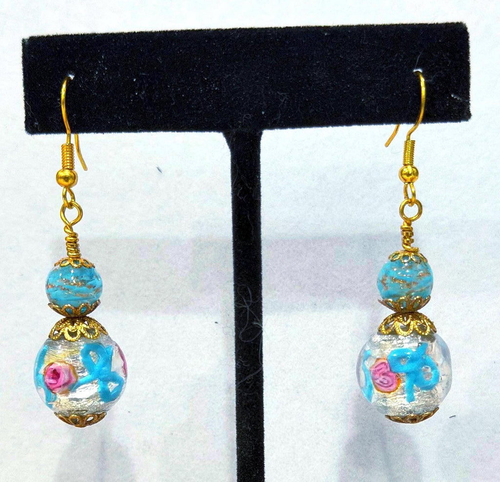 One of a Kind Rosario Leonardi Pastel Fancy Wedding Cake Murano Glass Beaded Earrings