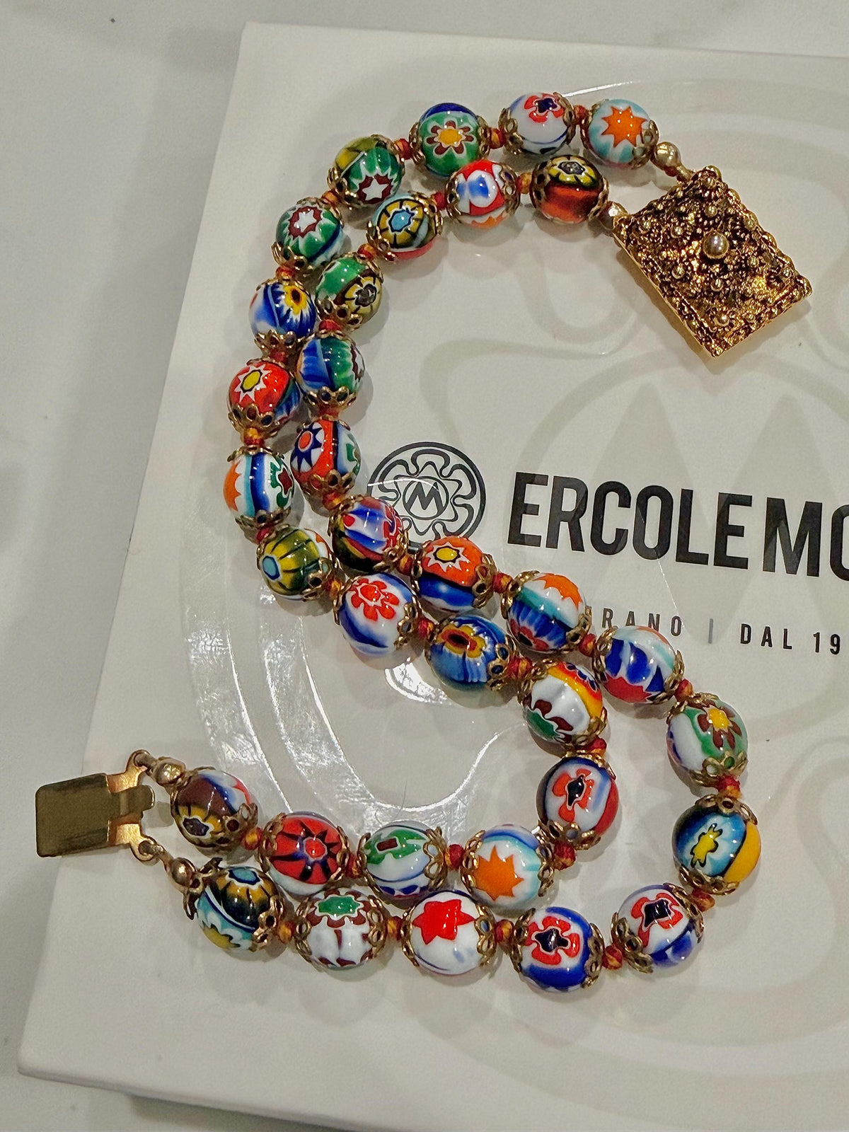 Ercole Moretti Murano Millefiori Neclace, Bracelet and Earrings Set