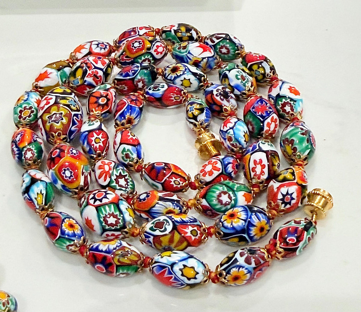Ercole Moretti Murano Millefiori Neclace, Bracelet and Earrings Set