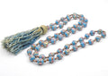 Extra Long Vintage Murano Wedding Cake Bead Necklace With Silk Tassel