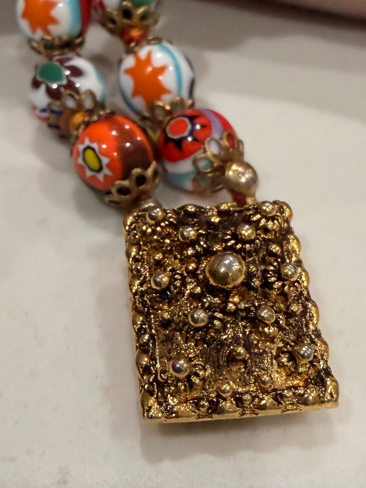 Ercole Moretti Murano Millefiori Neclace, Bracelet and Earrings Set