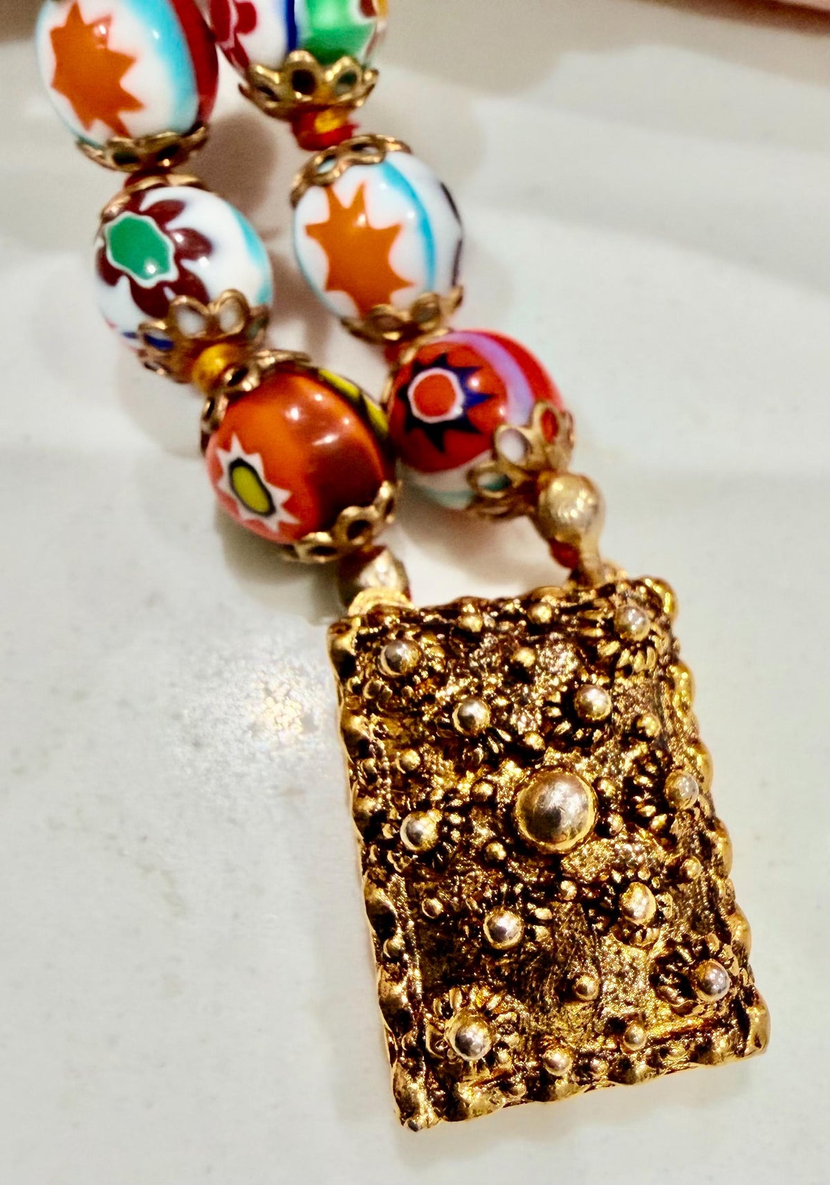 Ercole Moretti Murano Millefiori Neclace, Bracelet and Earrings Set
