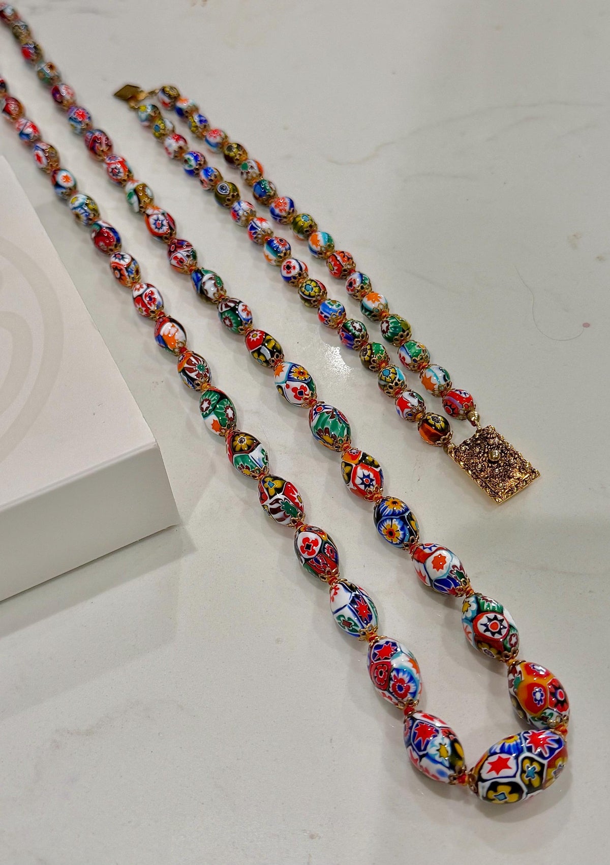 Ercole Moretti Murano Millefiori Neclace, Bracelet and Earrings Set