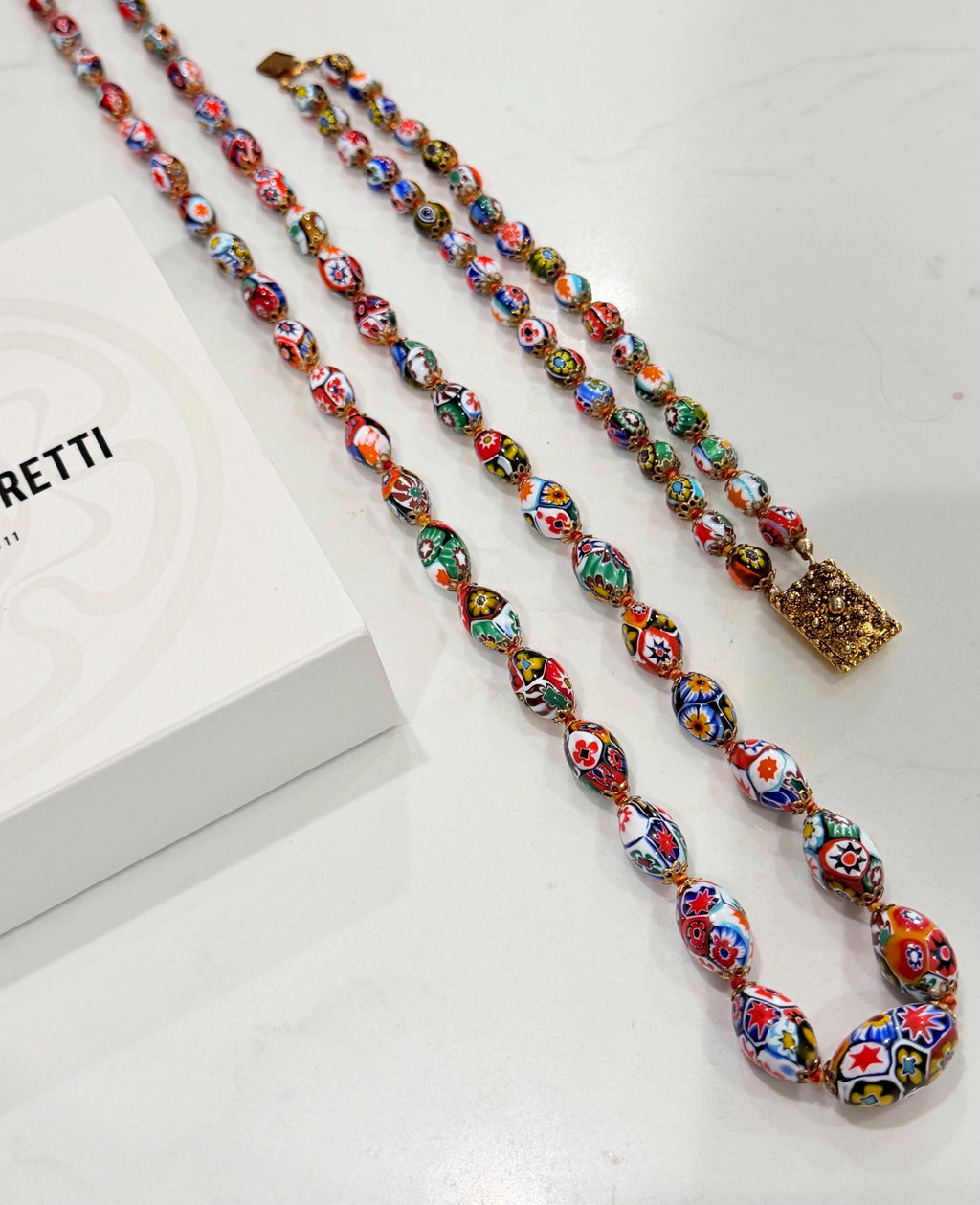 Ercole Moretti Murano Millefiori Neclace, Bracelet and Earrings Set