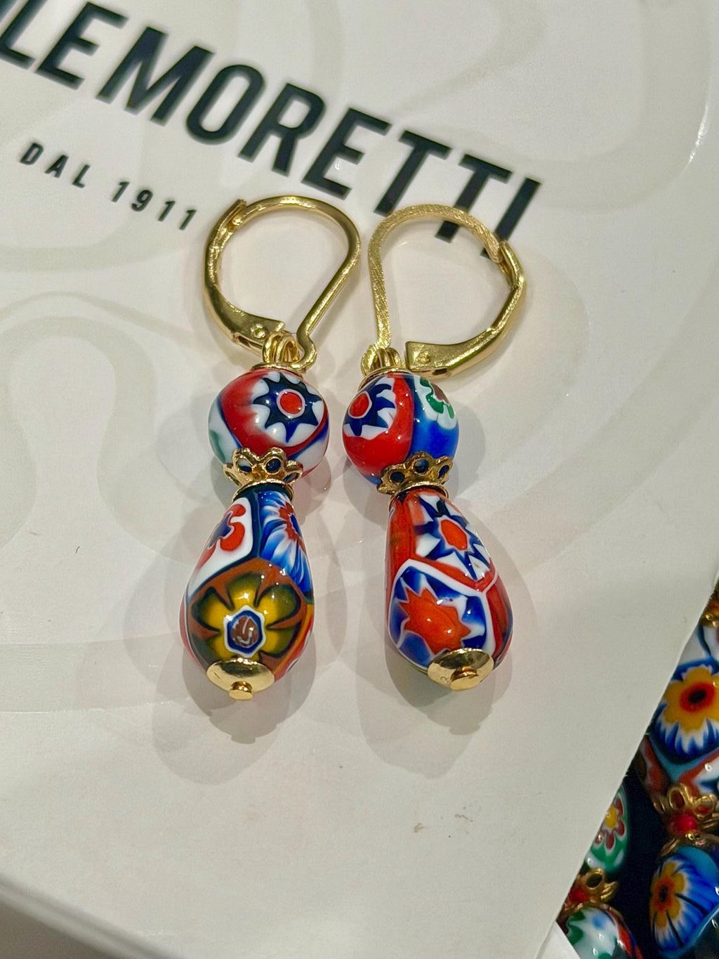 Ercole Moretti Murano Millefiori Neclace, Bracelet and Earrings Set