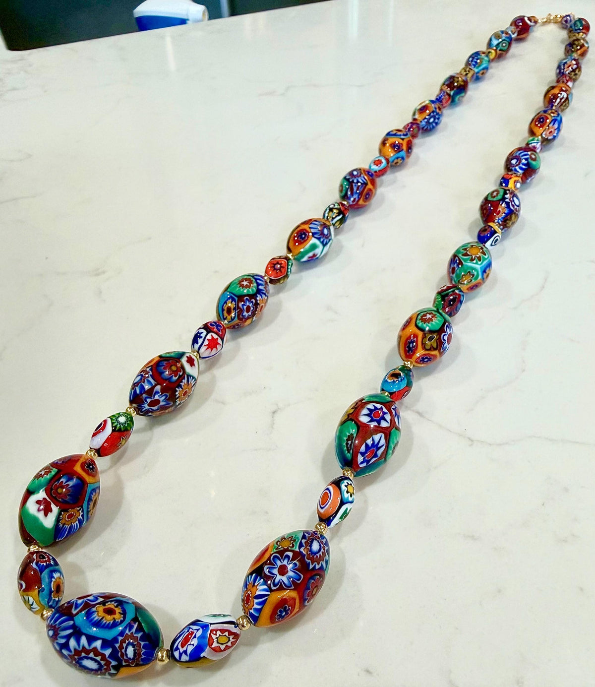 Rosario Leonardi Murano Millefiori Necklace – Ercole Moretti Beads 20-30 inch options