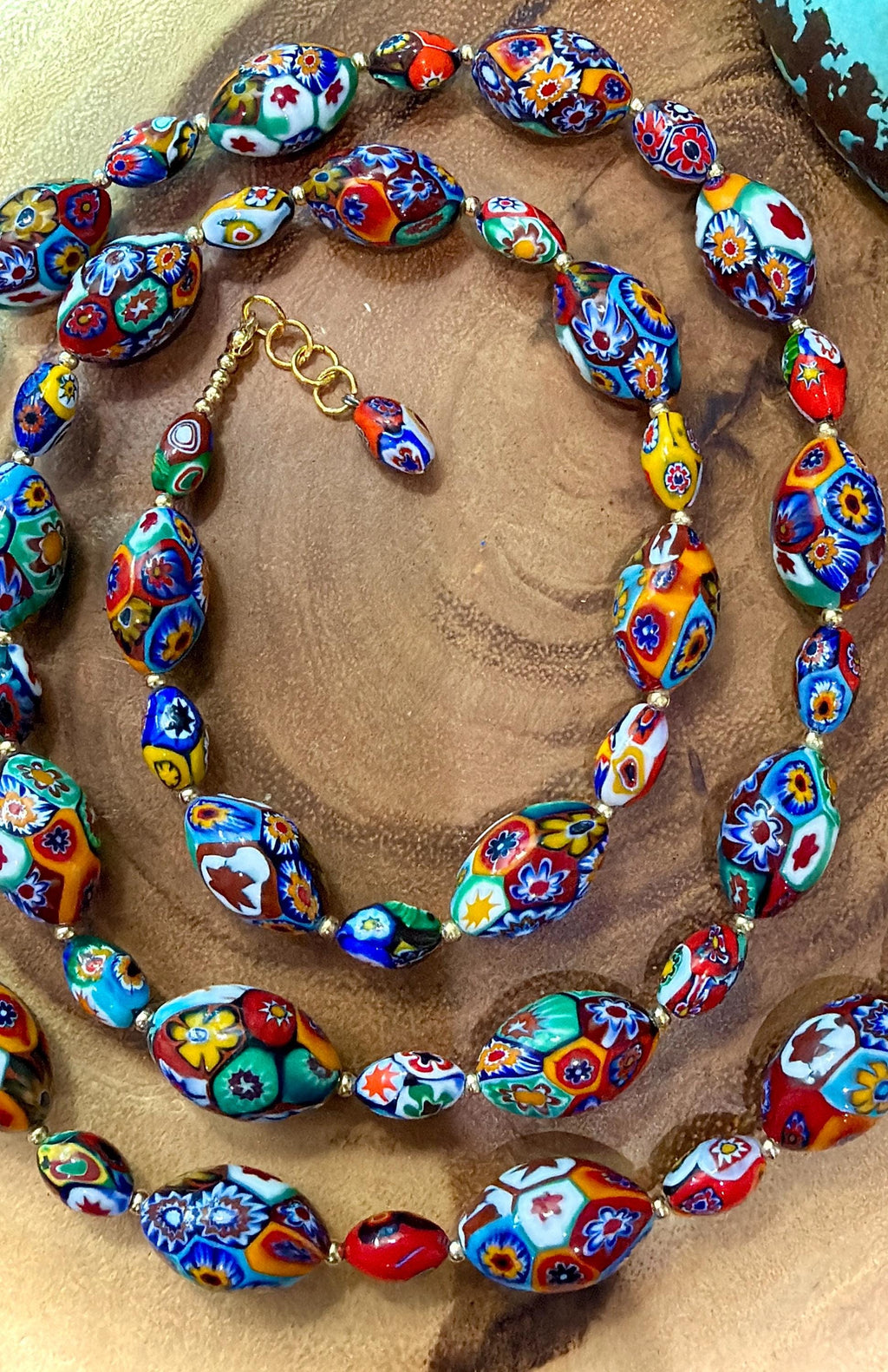 Rosario Leonardi Murano Millefiori Necklace – Ercole Moretti Beads 20-30 inch options