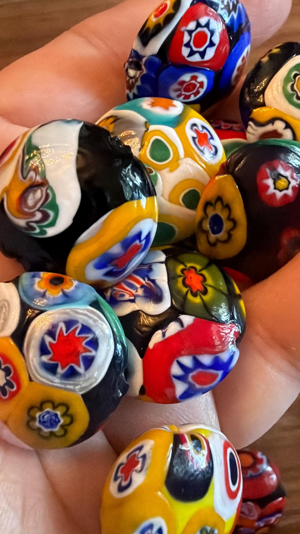 Millefiori Coin Beads Vintage Murano Glass Focal Beads Large/Medium choice