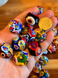 Millefiori Coin Beads Vintage Murano Glass Focal Beads Large/Medium choice