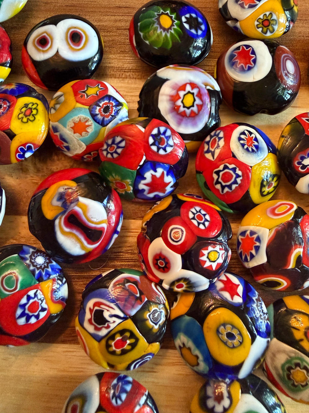 Millefiori Coin Beads Vintage Murano Glass Focal Beads Large/Medium choice