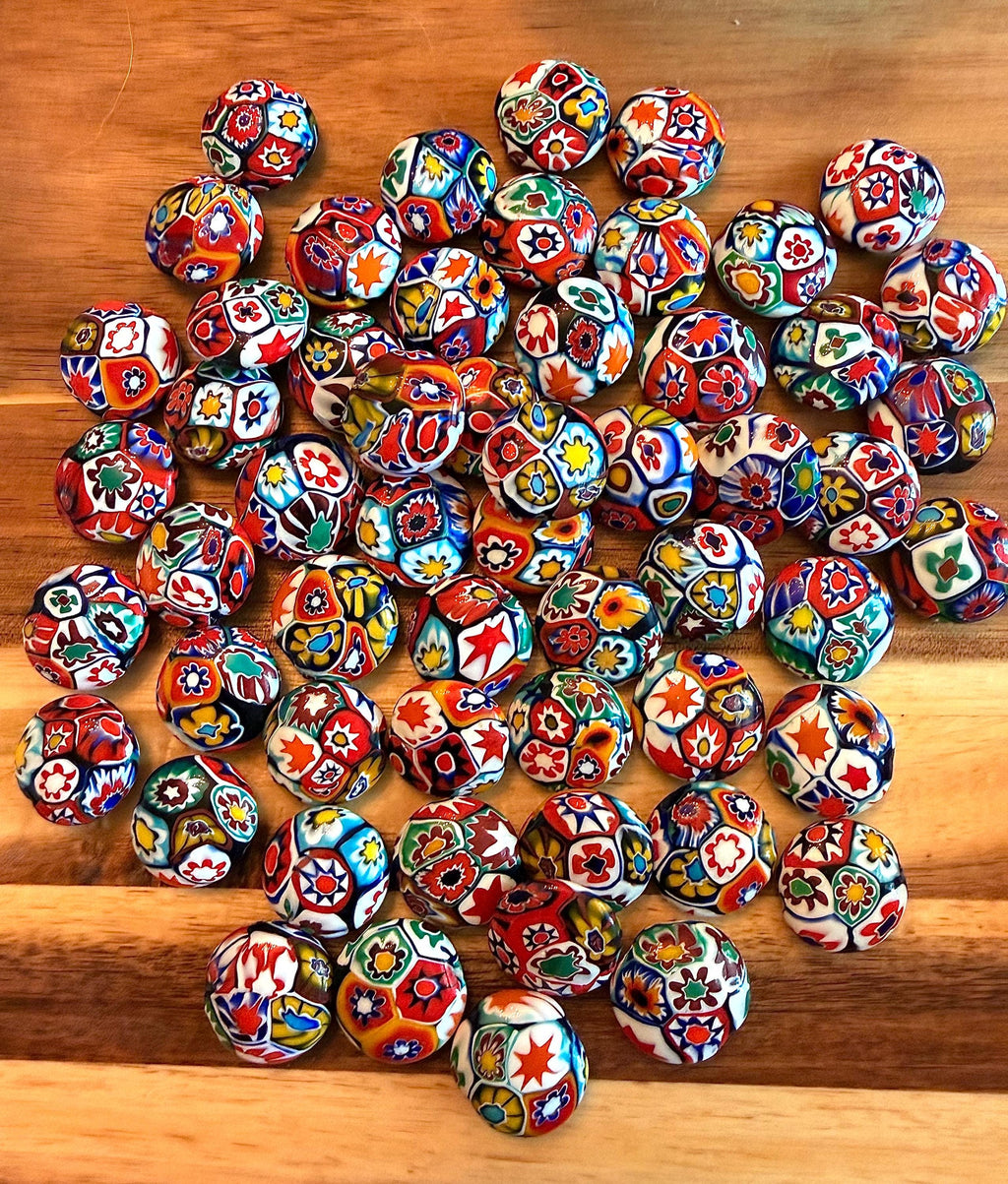 Coin Shaped Vintage Ercole Moretti Millefiori Glass Bead